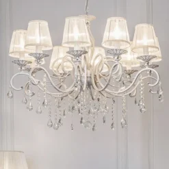 Maytoni Lysekroner>Grace lysekrone, hvid, 10 lyskilder, organza