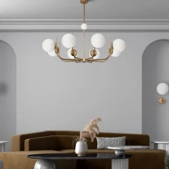 Maytoni Pendellamper>hængelampe Rendez-vous, 8 lyskilder, messingfarvet