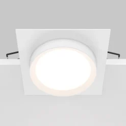 Maytoni Hoop indbygningslampe, kantet, hvid