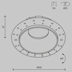 Maytoni indbygningslampe Share, hvid/hvid, Ø 10,2 cm, aluminium, GU10