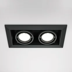 indbygningslampe i metal, sort, 25 x 13 cm, 2 lyskilder^Maytoni New