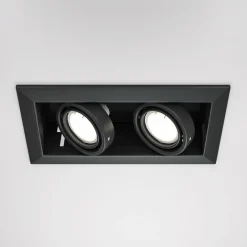 indbygningslampe i metal, sort, 25 x 13 cm, 2 lyskilder^Maytoni New