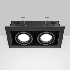 indbygningslampe i metal, sort, 25 x 13 cm, 2 lyskilder^Maytoni New