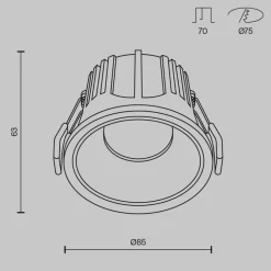 Maytoni Indbygningsspots>indbygningslampe Alfa, sort/hvid, Ø 8,5 cm, 15 W, 36°