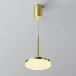 Maytoni Arbejdsrum/Kontor>LED-hængelampe Plato, messing, Ø 18,5 cm, aluminium