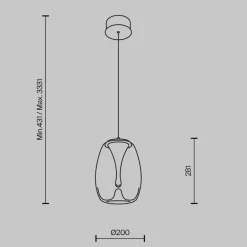 LED-hængelampe Splash, røggrå, Ø 20 cm, glas^Maytoni Outlet