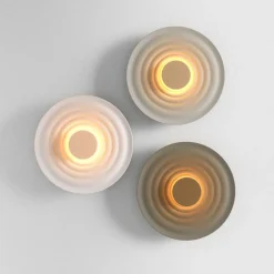 LED-væglampe Nami, grøn-beige, Ø 40 cm, aluminium^Maytoni Online