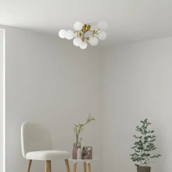 Maytoni Loftlamper|Loftlamper>loftlampe Dallas, 12 lyskilder, guldfarvet/hvid