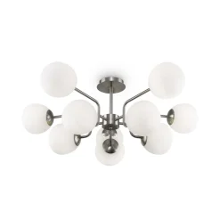 Maytoni Loftlamper>loftlampe Erich, nikkelfarvet, glas/metal 10 lyskilder.