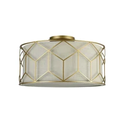 Maytoni loftlampe Messina, Ø 43 cm, beige, linned