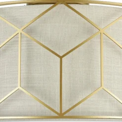 Maytoni loftlampe Messina, Ø 43 cm, beige, linned