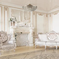 Maytoni loftlampe Ottilia, Ø 65 cm, guldfarvet, krystal