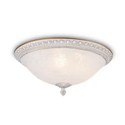 loftlampe Pascal, hvid/guld, Ø 35 cm glas/metal^Maytoni Best