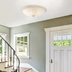 loftlampe Pascal, hvid/guld, Ø 35 cm glas/metal^Maytoni Best