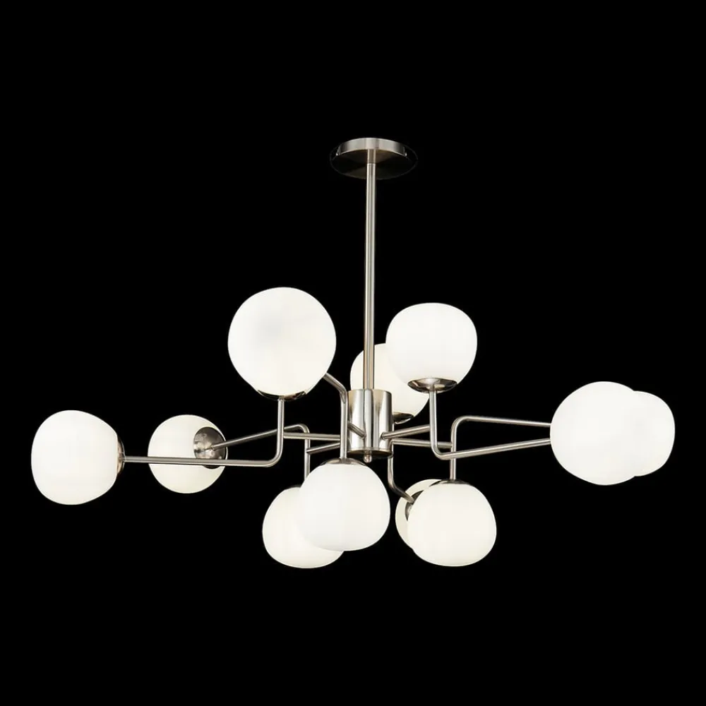 Maytoni Lysekroner>lysekrone Erich, nikkelfarvet glas/metal 12 lyskilder.