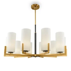 Maytoni lysekrone Fortano, 10 lyskilder, glas, E27