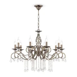 lysekrone Grace antik messing metal/glas 10 lyskilder.^Maytoni Sale