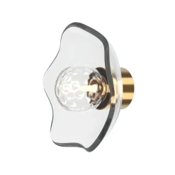 Maytoni Miracle væglampe, Ø 20 cm, messingfarvet, glas