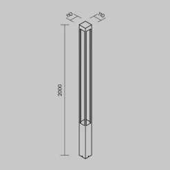 Maytoni udendørslampe Elbe, højde 200 cm, grafitfarvet