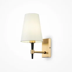væglampe Zaragoza, guldfarve/hvid, tekstil^Maytoni