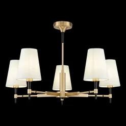 Maytoni Lysekroner|Pendellamper>Zaragoza lysekrone, 5 lyskilder, stofskærm