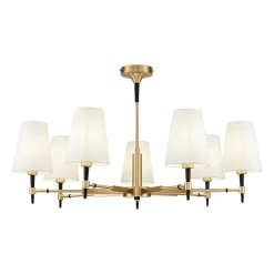 Maytoni Zaragoza lysekrone, 7 lyskilder, stofskærm