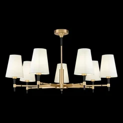 Maytoni Zaragoza lysekrone, 7 lyskilder, stofskærm