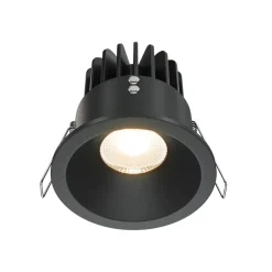 Maytoni Zoom LED-indbygningslampe 930 IP65 rund triac, sort
