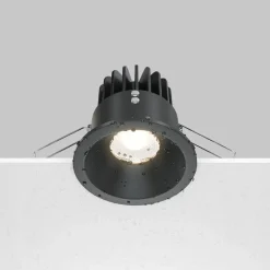 Maytoni Zoom LED-indbygningslampe 930 IP65 rund triac, sort
