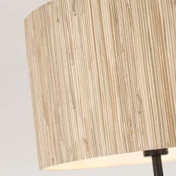 Searchlight Meadow gulvlampe, sort, brun, naturfiber, stål