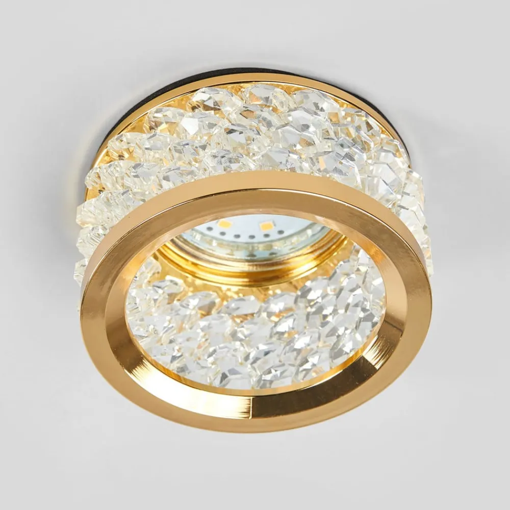 ORION Med krystalpynt - indbygningslampe Iwen, guld