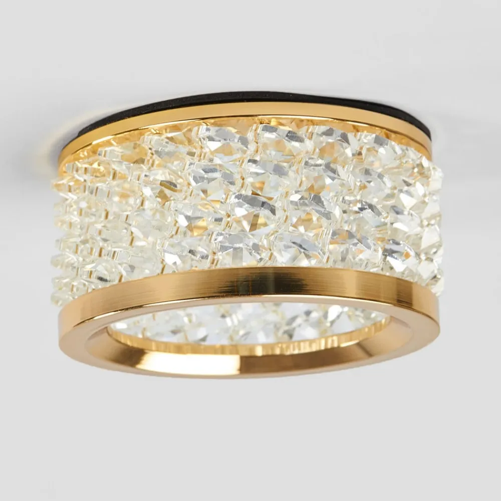 ORION Med krystalpynt - indbygningslampe Iwen, guld