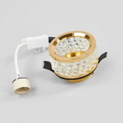 ORION Med krystalpynt - indbygningslampe Iwen, guld