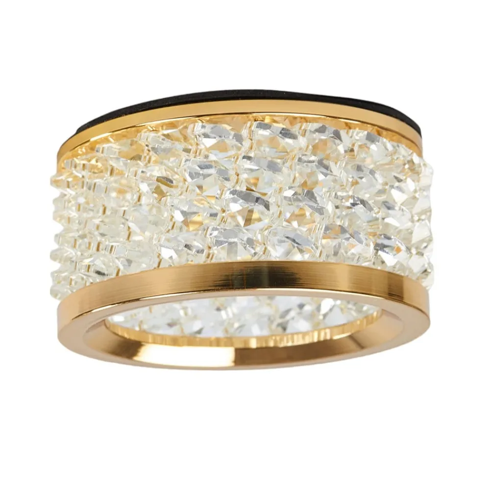 ORION Med krystalpynt - indbygningslampe Iwen, guld