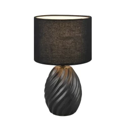 Reality Leuchten Bordlamper>Melva bordlampe, mat sort, Ø 18 cm, keramik, E14