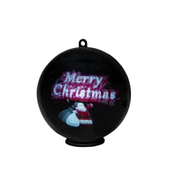 Merry Christmas 3D-hologramkugle, 64 LED'er^Konstsmide Christmas Clearance