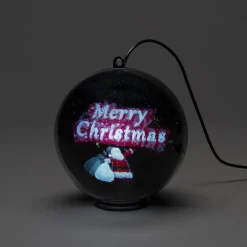 Merry Christmas 3D-hologramkugle, 64 LED'er^Konstsmide Christmas Clearance
