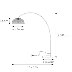 Mesh gulvlampe, sort, buelampe^Lucide Online