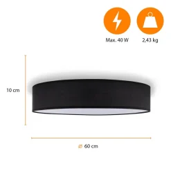Mia loftslampe, sort, Ø 60 cm^Smartwares Hot