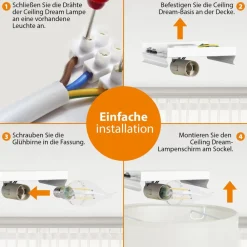 Mia loftslampe, sort, Ø 60 cm^Smartwares Hot