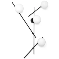 Sforzin Mikado væglampe, mælkehvidt glas, 4 lyskilder