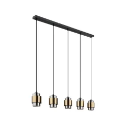 Globo Pendellamper>Milley hængelampe, længde 105 cm, messingfarvet, 5 lyskilder.