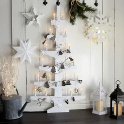 Mini dekostjerne af metal, hvid^STAR TRADING Discount