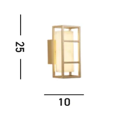 Searchlight Mirage LED-væglampe, højde 25 cm, guld, stål, IP44