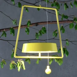 Deko-Light Miram LED-hængelampe med batteri, kan dæmpes, gul