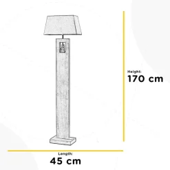 ONLI Miriel gulvlampe, højde 170 cm, tekstil, træ