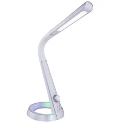 Globo Mitti LED-bordlampe med USB-port, sølv/hvid