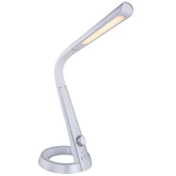 Globo Mitti LED-bordlampe med USB-port, sølv/hvid