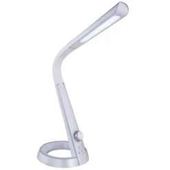 Globo Mitti LED-bordlampe med USB-port, sølv/hvid