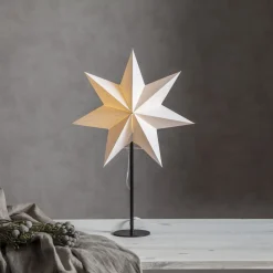 STAR TRADING Mixa stående stjerne, metal/papir sort/hvid